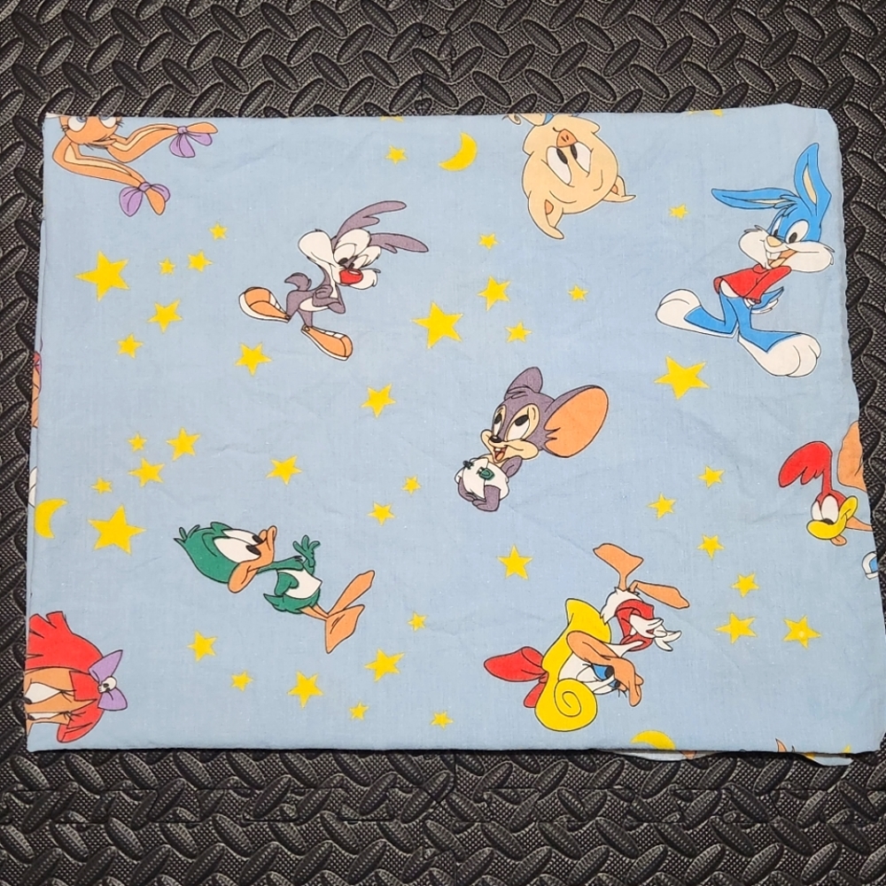 Vintage 1992 Tiny Toons Flat Crib Sheet Warner Bros